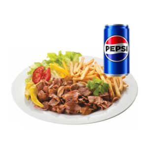 Menú infantil con patatas y refresco
