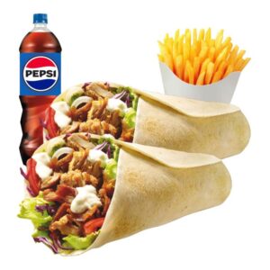 2 Durum con patatas y refresco de 1.25L