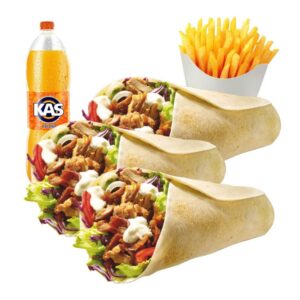 3 Durum con patatas y refresco de 1.25L